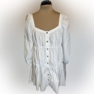 Zara White Button-Down Dress